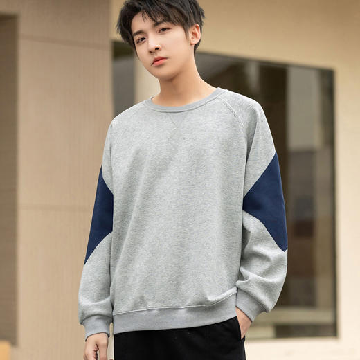 GXG男装秋季时尚撞色拼接运动休闲男式圆领长袖卫衣K&C 商品图11