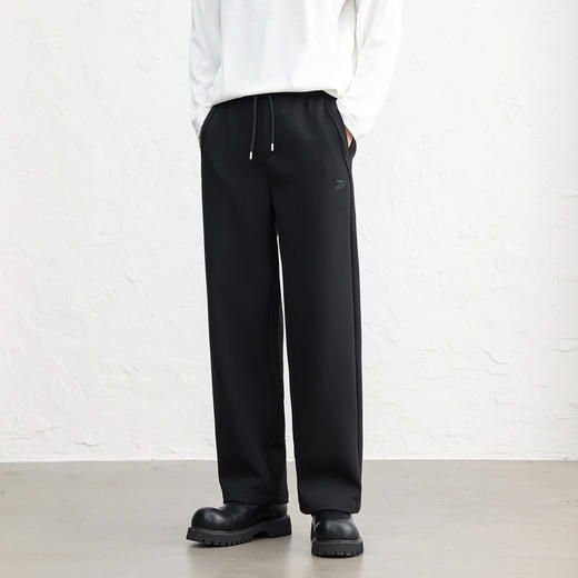 GXG男装25秋季时尚松紧腰系绳简约百搭亲肤舒适直筒男式休闲裤K&C 商品图1