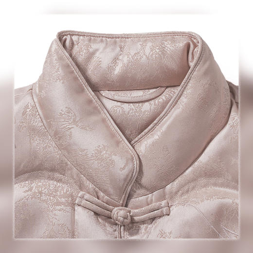 Bella Futura 粉黛金织.新中式立领盘扣金丝提花刺绣鹅绒服羽绒服外套 商品图4