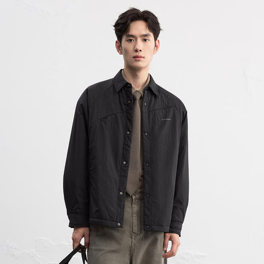 GXG男装25冬季时尚百搭简约翻领夹克户外山系男式短款保暖棉服K&C 商品图1