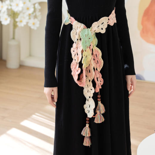 苏苏姐家蝶影小围巾手工diy钩针段染羊毛线编织毛线团自制材料包 商品图3