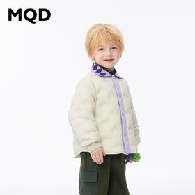 【秒】【MQD】男小童冬季轻便保暖趣味贴标翻领羽绒服