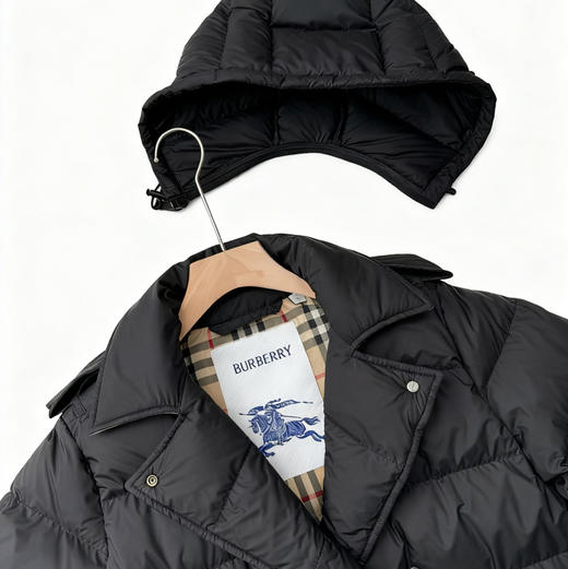 女士TRENCH风衣式样连帽腰带羽绒服 商品图11