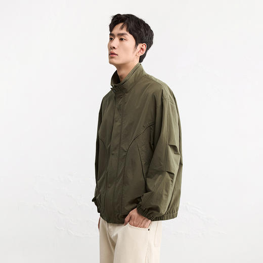 GXG男装25秋季时尚潮流简约纯色宽松休闲防风男式立领短款夹克K&C 商品图7