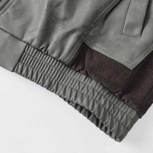 GXG男装25秋季时尚撞色领口简约百搭日常通勤男式翻领PU夹克K&C 商品图12