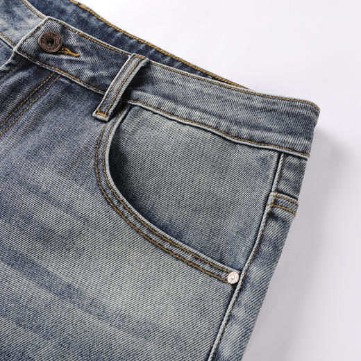 GXG男装25夏季时尚猫须休闲百搭薄款直筒男式牛仔五分短裤K&C 商品图8