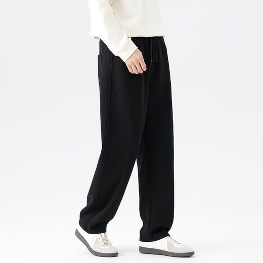 GXG男装25秋季时尚松紧腰系绳舒适亲肤弯刀裤宽松直筒男式休闲裤K&C 商品图3