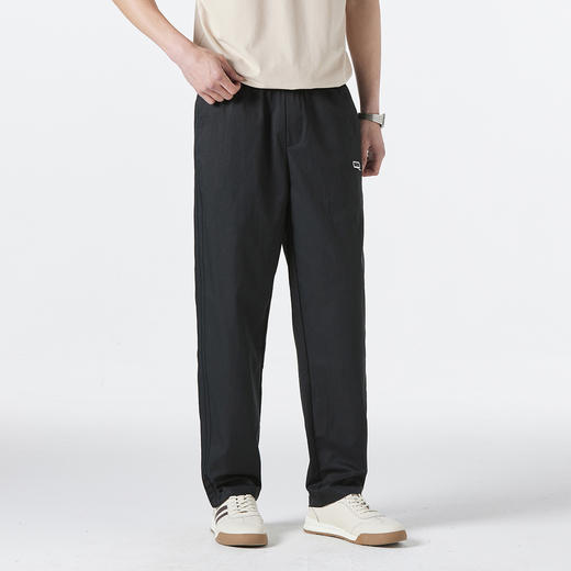 GXG男装25春季时尚贴布潮流系绳舒适松紧腰头直筒裤男式休闲长裤K&C 商品图2
