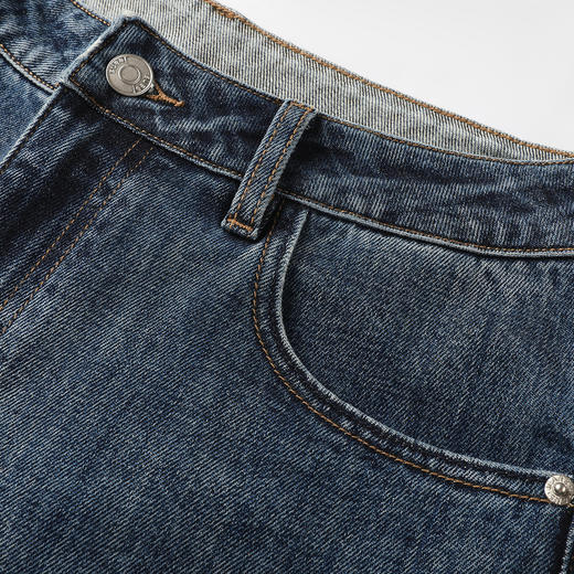 GXG男装25秋季日常通勤纯色简约百搭休闲时尚亲肤男式直筒牛仔裤K&C 商品图9