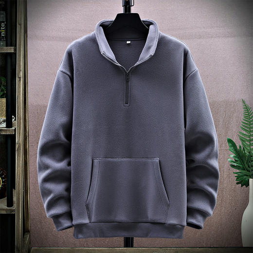 GXG男装冬季时尚简约保暖亲肤休闲百搭男式翻领卫衣K&C 商品图2