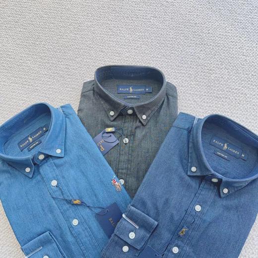 D121597通勤休闲刺绣小标全棉水洗牛仔衬衫 商品图3