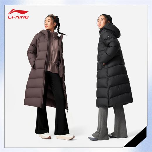 李宁女子立体裁剪85%鹅绒长羽绒服AYMV190 商品图1