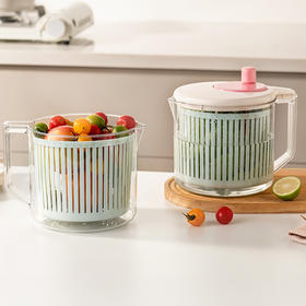 摩登主妇旋转木马陶瓷沥水篮家用厨房水果蔬菜清洗收纳神器