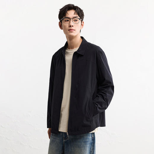 GXG男装25秋季经典翻领商务夹克简约百搭日常通勤男式休闲上衣K&C 商品图2