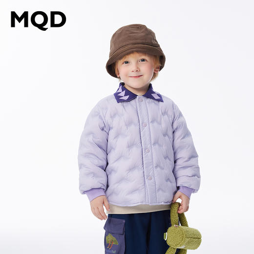 【秒】【MQD】男小童冬季轻便保暖趣味贴标翻领羽绒服 商品图3