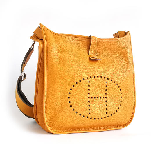 【95新】Hermes爱马仕黄色银扣Evelyne伊芙琳29单肩斜挎包女士111225NJS24 商品图2