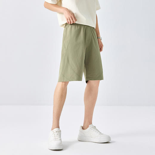 GXG男装25夏季时尚舒适松紧腰系绳运动休闲宽松百搭男式五分短裤K&C 商品图8