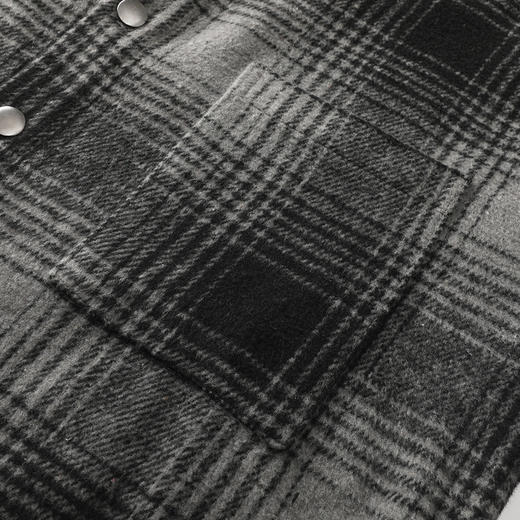 GXG男装25秋季时尚撞色棋盘格纹复古简约工装通勤男式翻领夹克K&C 商品图9