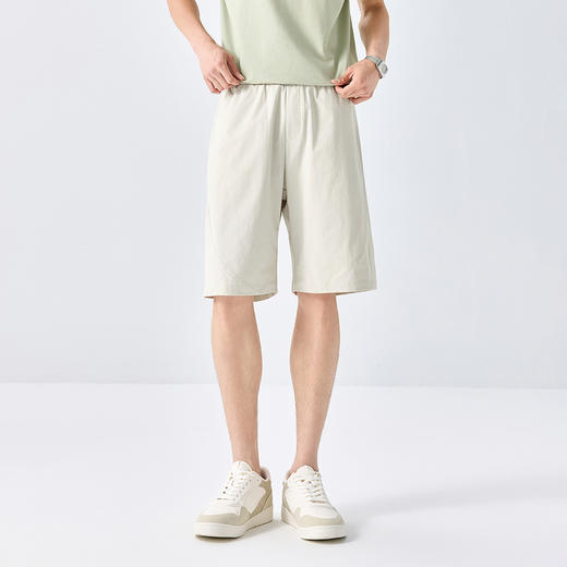 GXG男装25夏季时尚舒适松紧腰系绳运动休闲宽松百搭男式五分短裤K&C 商品图4