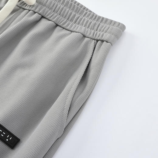 GXG男装25夏季舒适松紧腰系绳直筒裤纯色百搭薄款垂顺男式休闲裤K&C 商品图9