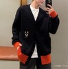 男款拼色针织开衫毛衣he014 商品缩略图3