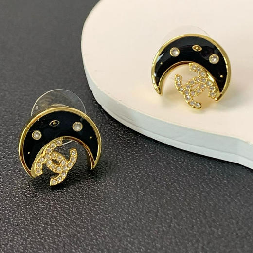 小香25K黑金月亮耳钉 商品图2
