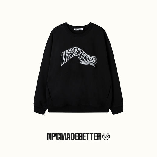 NPC潮牌高克重宽松立体字母印花休闲圆领卫衣男NP41ST21 商品图1