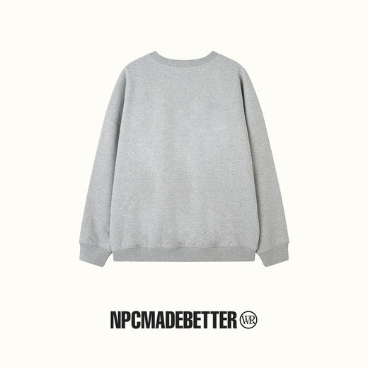 NPC潮牌字母贴布线迹绣花休闲圆领卫衣高克重宽松男潮流NP41ST22 商品图1