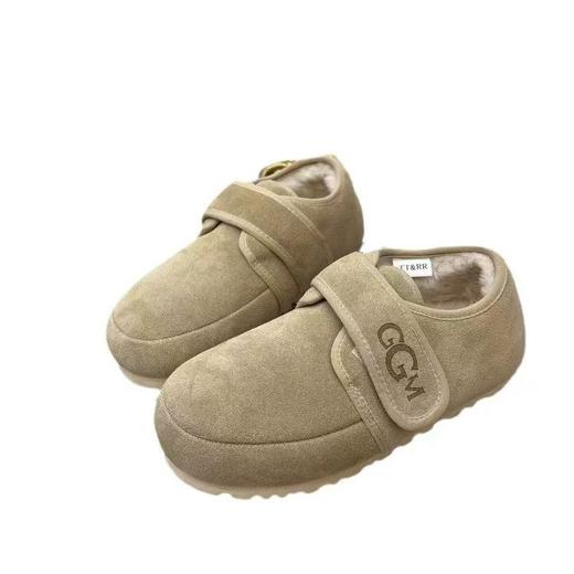 【加购两双到手79.9元】冬款加绒雪地靴半拖/勃肯鞋 加绒保暖 轻便舒适季新款软底鞋子新款时尚魔术贴棉鞋豆豆一脚蹬女鞋 商品图5