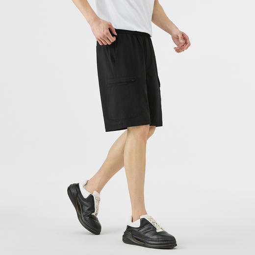 GXG男装25夏季时尚舒适松紧腰轻薄透气五分裤男式直筒休闲短裤K&C 商品图2