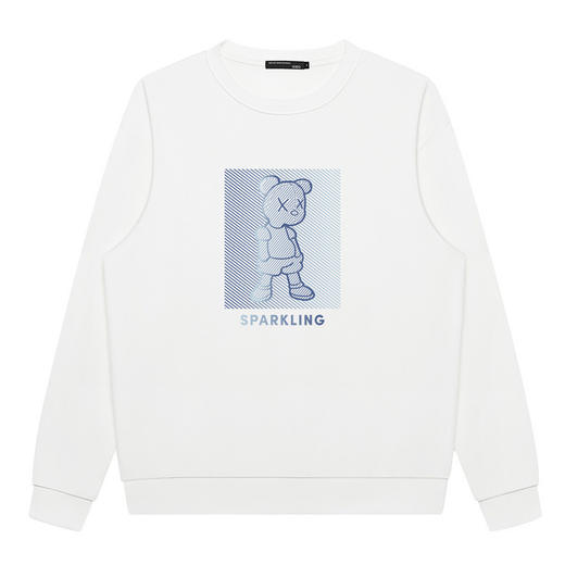 GXG男装【创意小熊印花】春季简约字母款男士百搭圆领卫衣K&C 商品图2