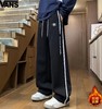 D121573男女同款松紧腰侧边字母加绒加厚奥粒绒百搭休闲裤卫裤 商品缩略图7