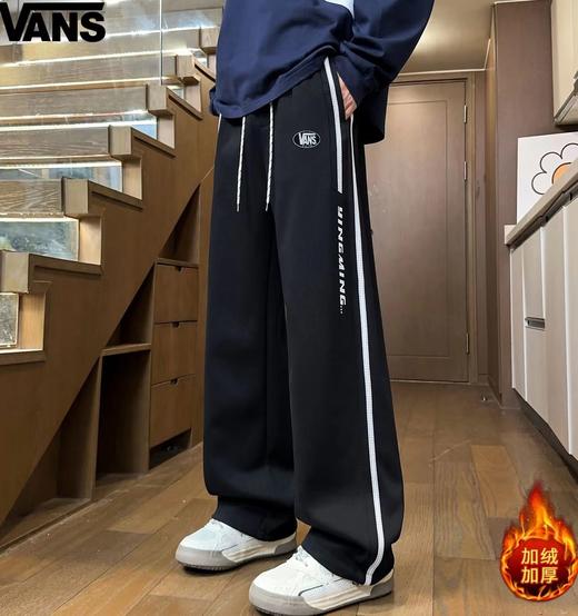 D121573男女同款松紧腰侧边字母加绒加厚奥粒绒百搭休闲裤卫裤 商品图7