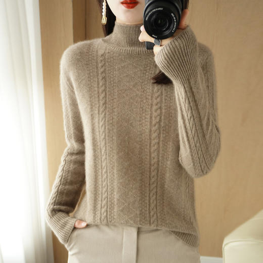 【清河羊毛羊绒专场】鹿展Z850 女士高领羊毛衫  商品图5