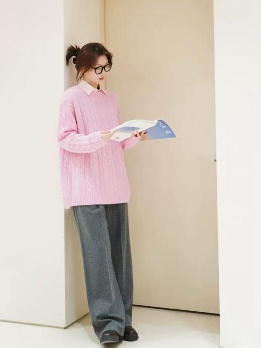 一店z 【秀场同款】含绵羊毛&羊驼毛！小禾立体绞花羊毛混纺简约针织毛衣 商品图10