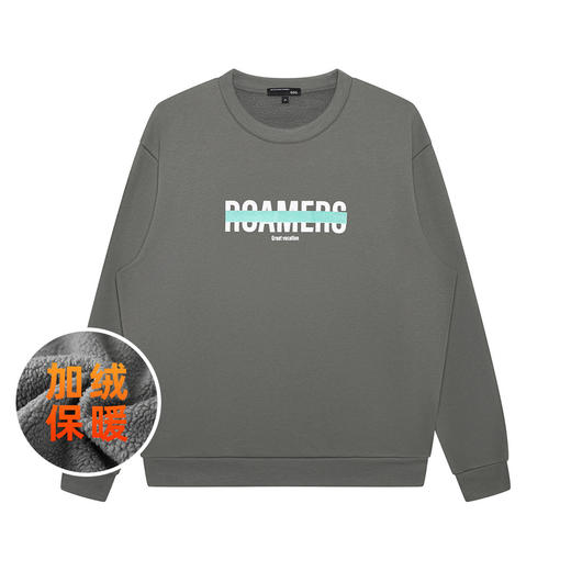 GXG男装【加厚防风】冬季创意字母印花加绒保暖男式圆领卫衣K&C 商品图2