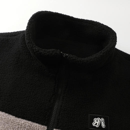 GXG男装25冬季时尚撞色休闲立领夹克加绒保暖仿羊羔绒男式外套K&C 商品图2