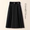 【柔软亲肤质感❗️适合各种腿型】咖色2025年秋冬新款高腰A字半身裙显瘦百搭黑色赫本风中长伞裙。jb 商品缩略图2