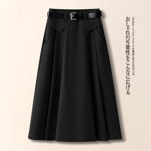 【柔软亲肤质感❗️适合各种腿型】咖色2025年秋冬新款高腰A字半身裙显瘦百搭黑色赫本风中长伞裙。jb 商品图2