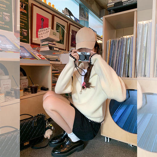 <曾小咸推荐>3.4现货秒杀 ！微信超特价！2色半拉链套头毛衣 日常139.99 立减50 秒杀89.99！！开叉休闲裤 秒杀89.99/件！！ 商品图7