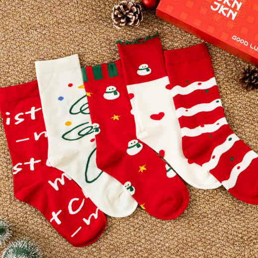JKN圣诞中筒袜|长绒棉舒适透气，无骨袜头，好穿不硌脚，袜子 商品图5
