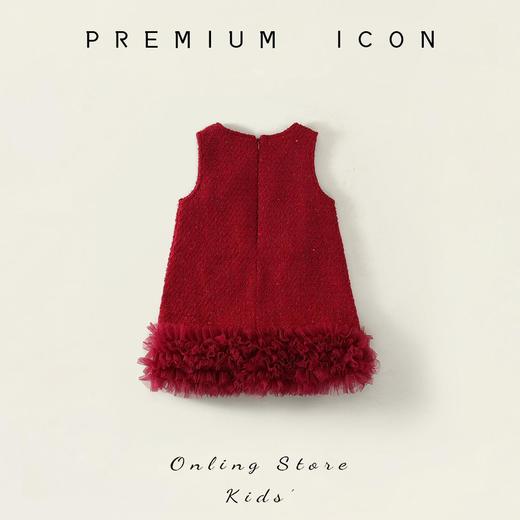 Hania2026年新年 女宝宝新年周岁生日礼服新款中小童红色洋气背心裙90-140★ 商品图3