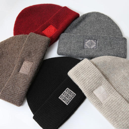 饮水鸟藏地牦牛绒祥瑞纹样帽情侣休闲出游针织保暖双层男女通用 商品图7