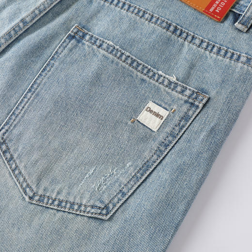 GXG男装夏季潮流百搭直筒裤男士薄款舒适牛仔休闲五分短裤K&C 商品图6