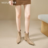 西遇瘦瘦靴女冬季新款法式踝靴显高腿长平底复古百搭气质短靴V2057171 商品缩略图2