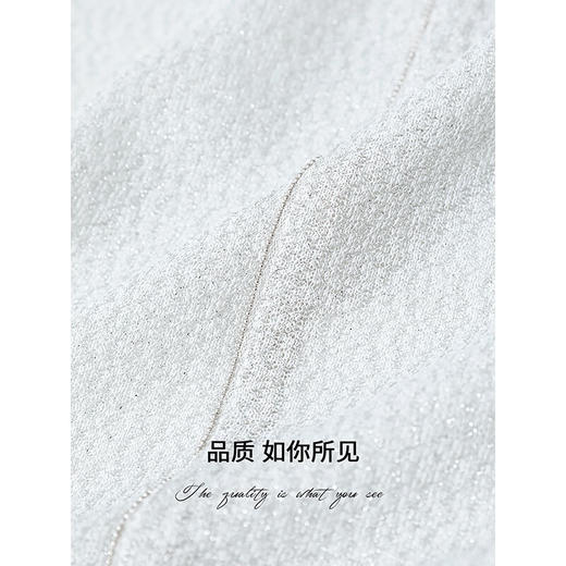 COCOBELLA细闪银葱针织衫女夏宽松遮阳T恤慵懒风V领罩衫TS3196 商品图3