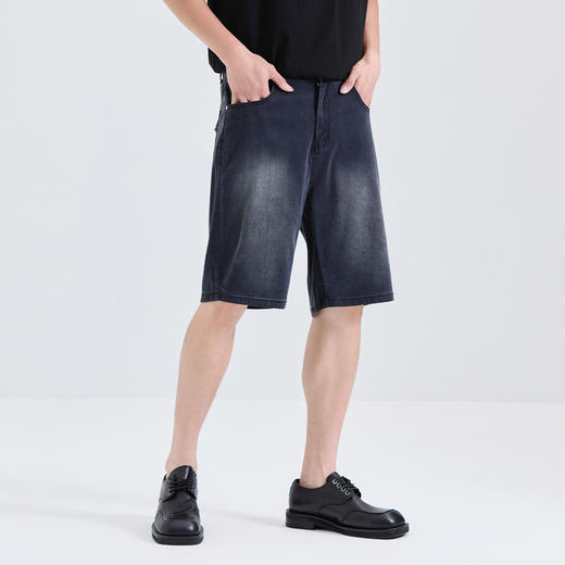 GXG男装【莱赛尔】25夏季舒适松紧腰牛仔休闲男式五分短裤K&C 商品图2