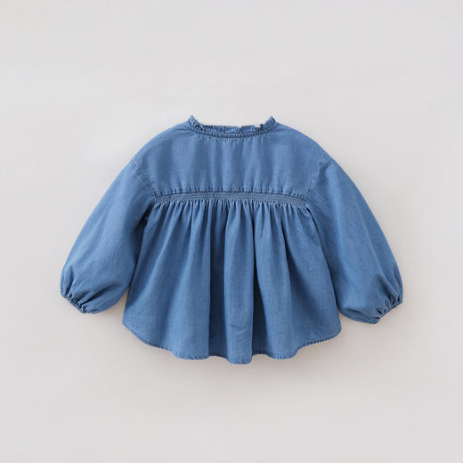 马克珍妮复古文艺女童花边牛仔衬衫宝宝衬衣2026年春装新款560151 商品图3