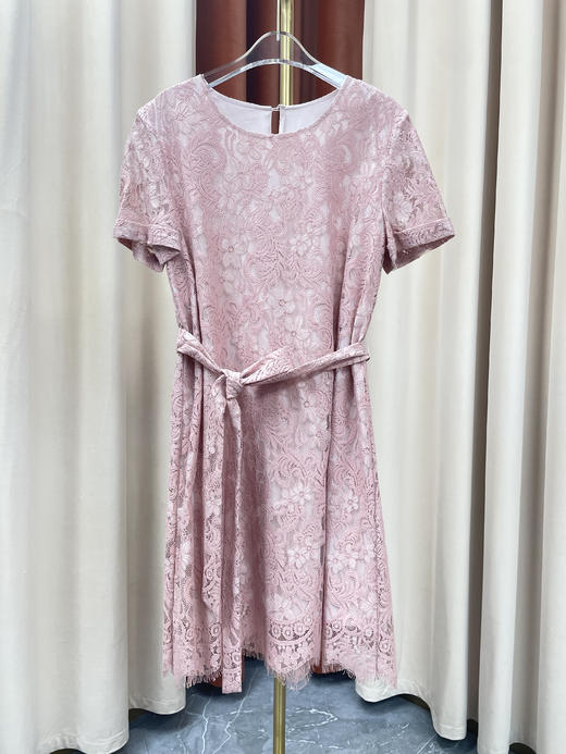 「断码清仓」香芋紫收腰系带显瘦镂空蕾丝仙女裙 L码 ZFYY193 商品图0