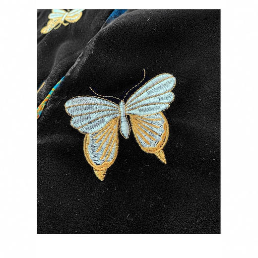 丁摩 新中式国风高端丝绒马甲女装秋季黑色宋锦拼接时尚上衣5ZF-8364 商品图3